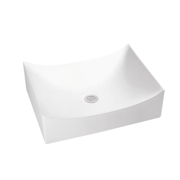 Sfc Center White Artistic Porcelain Vessel Bathroom Sink, 15.75 x 15.75 x 5.12 in. TP-2300 - main